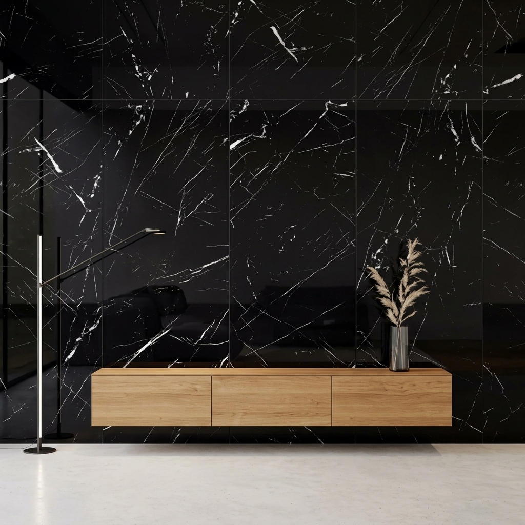 Quick Panel UV Láminas Símil Mármol Nero Marquina