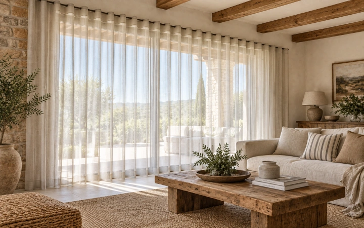 Cortinas de Ondas Perfectas con caída ondulada continua sistema wave